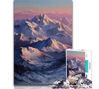 Puzzle da 1000 pezzi con paesaggio montano innevato per adulti e adolescenti, aiuta il cervello ad allenare i giocattoli avvincenti per coltivare la pazienza, un'opera d'arte (38x26cm)
