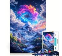 Puzzle da 1000 pezzi con paesaggio montano mistico per adulti e ragazzi, gioco di logica, relax, taglio di precisione, (38x52cm)
