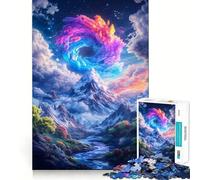 Puzzle da 1000 pezzi con paesaggio montano mistico per adulti, gioco di logica e rilassamento, bordi affilati, regalo di alta qualità (50x75cm)