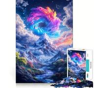 Puzzle da 1000 pezzi con paesaggio montano mistico per adulti, gioco di logica, rilassante e divertente, ideale come regalo di Babbo Natale (38x26cm)