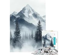 Puzzle da 1000 pezzi con paesaggio montano nebbioso e forestale Un gioco avvincente per coltivare la pazienza ideale per divertirsi in famiglia e come regalo di compleanno (dimensioni 38x52cm)