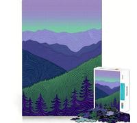 Puzzle da 1000 pezzi con paesaggio montano viola per adulti, ideale per allenare la mente, rilassare e divertirsi con l'arte dell'assemblaggio, perfetto come regalo per le vacanze (38x52cm)