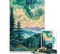 Puzzle da 1000 pezzi con paesaggio montano vorticoso per ragazzi, ideale per stimolare la memoria e il tempo libero, con bordi netti Un regalo perfetto 38x26cm