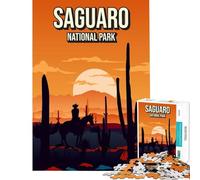 Puzzle da 1000 pezzi con paesaggio naturale al tramonto del Parco Nazionale Saguaro gioco pratico e coinvolgente per coltivare la pazienza regalo artistico decorazione per la casa (dimensioni 38x26cm)
