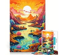 Puzzle da 1000 pezzi con paesaggio naturale al tramonto, ideale per adolescenti, gioco di logica, antistress, taglio preciso, regalo artistico 38x52cm