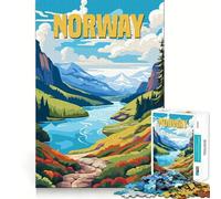Puzzle da 1000 pezzi con paesaggio norvegese per ragazzi, gioco di logica, giocattolo per la casa, taglio preciso, regalo perfetto (50x75cm)
