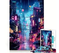 Puzzle da 1000 pezzi con paesaggio notturno cittadino, ideale per ragazzi, per allenare la mente, per attività artistiche in famiglia e come regalo creativo (50x75cm)