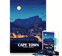 Puzzle da 1000 pezzi con paesaggio notturno di Città del Capo,Sudafrica,taglio preciso,decorazione,logica,pensiero,gioco,calma,regalo di Natale (50x75cm)