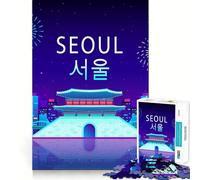 Puzzle da 1000 pezzi con paesaggio notturno di Seoul per adolescenti, gioco di logica, leggero e rilassante, taglio liscio, decorazione da parete (38x26cm)
