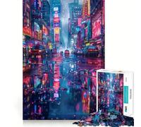 Puzzle da 1000 pezzi con paesaggio notturno di una città, ideale per adulti Gioco intelligente per interni, taglio netto, regalo perfetto (50x75cm)