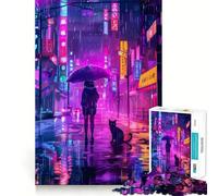 Puzzle da 1000 pezzi con paesaggio notturno di una città, ideale per ragazze adolescenti Gioco rilassante e stimolante, con dettagli nitidi e un'idea regalo perfetta (38x26cm)