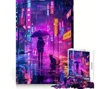 Puzzle da 1000 pezzi con paesaggio notturno di una città, ideale per ragazze adolescenti Gioco rilassante e stimolante, con dettagli nitidi e un'idea regalo perfetta (38x26cm)