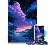 Puzzle da 1000 pezzi con paesaggio notturno per adulti, gioco cognitivo per momenti di condivisione, assemblaggio di modelli, idea regalo di Babbo Natale (50x75cm)