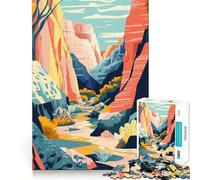 Puzzle da 1000 pezzi con paesaggio pastello del canyon di Sedona,illustrazione minimalista,gioco di precisione,divertente ed efficace per la mente,ideale per momenti di relax e per il Natale (38x26cm)