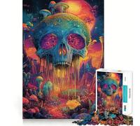 Puzzle da 1000 pezzi con paesaggio psichedelico a forma di teschio, ideale per adolescenti, gioco di logica e divertimento per tutta la famiglia, taglio di qualità, regalo elegante (50x75cm)