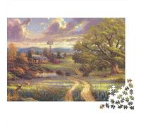 Puzzle da 1000 pezzi con paesaggio rurale, tramonto e sentiero di campagna, gioco educativo per adulti, decorazione per la casa, difficile e stimolante, ideale per compleanni, 70x50 cm