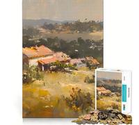Puzzle da 1000 pezzi con paesaggio rustico di casette per ragazzi, gioco per allenare la mente, rilassante, artistico, da assemblare, (50x75cm)