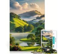 Puzzle da 1000 pezzi con paesaggio sereno di una valle, ideale per ragazzi, per stimolare la memoria, per il tempo libero a casa e per assemblare immagini Un regalo perfetto (38x26cm)