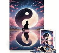 Puzzle da 1000 pezzi con paesaggio sereno e grazioso raffigurante un gatto, ideale per adolescenti Migliora la memoria, favorisce il relax e offre un regalo creativo (38x26cm)