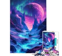Puzzle da 1000 pezzi con paesaggio spaziale al neon Gioco avvincente per coltivare la pazienza ideale per divertirsi in famiglia Regalo di compleanno (dimensioni 38x26cm)