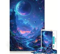 Puzzle da 1000 pezzi con paesaggio spaziale al neon per adolescenti, gioco per allenare la mente, attività artistica da fare in famiglia, regalo creativo (50x75cm)