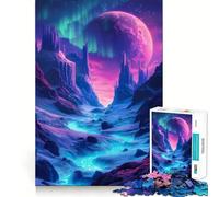 Puzzle da 1000 pezzi con paesaggio spaziale al neon per adolescenti, gioco per allenare la mente, attività artistica da fare in famiglia, regalo creativo (50x75cm)