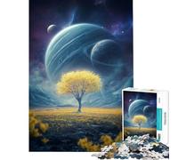 Puzzle da 1000 pezzi con paesaggio spaziale e albero dorato gioco per tutta la famiglia sfida per l'intelligenza giocattolo avvincente ottimo regalo per chi ama giocare e migliora la memoria (50x75cm)