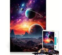 Puzzle da 1000 pezzi con paesaggio spaziale e pianeti per ragazzi, ideale per rafforzare la memoria, per un divertimento rilassante e per la lista dei desideri di Babbo Natale (38x26cm)