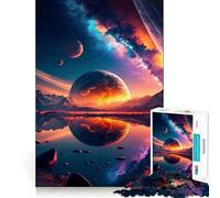 Puzzle da 1000 pezzi con paesaggio spaziale fantastico per adolescenti, gioco di logica mentale, silenzioso, tranquillo, taglio preciso, articolo dei desideri di Babbo Natale (38x26cm)