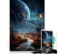 Puzzle da 1000 pezzi con paesaggio spaziale fantastico per adulti e ragazzi, gioco di abilità rilassante e divertente, con bordi precisi, ideale come regalo per le festività (38x26cm)