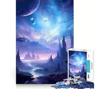 Puzzle da 1000 pezzi con paesaggio spaziale fantasy per ragazzi, gioco di logica fine, facile da completare, bordi precisi, regalo per le festività (50x75cm)