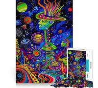 Puzzle da 1000 pezzi con paesaggio spaziale psichedelico per adulti, ideale per allenare la mente, rilassare e divertirsi con l'arte dell'assemblaggio, perfetto come regalo per le vacanze (38x26cm)
