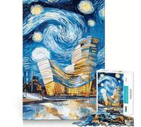 Puzzle da 1000 pezzi con paesaggio stellato per adulti, marca Smart Reason Toy Group, con bordi lisci e grafica raffinata 38x52cm
