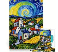 Puzzle da 1000 pezzi con paesaggio stilizzato di un villaggio ideale per ragazzi gioco cognitivo per un divertimento lento e piacevole Bordo di alta qualità Scegli il desiderio di Babbo Natale 38x52cm