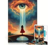 Puzzle da 1000 pezzi con paesaggio surreale a cascata per adolescenti, gioco di logica, passatempo per la casa, taglio preciso, regalo per le festività 38x52cm