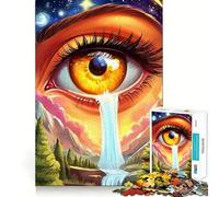Puzzle da 1000 pezzi con paesaggio surreale a cascata per adulti, ideale per stimolare la memoria e creare un'atmosfera rilassante, con un motivo che fa la lista dei desideri di Babbo Natale 38x52cm