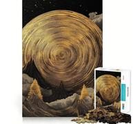 Puzzle da 1000 pezzi con paesaggio surreale ad anelli dorati, ideale per adolescenti, gioco cognitivo, svago rilassante, assemblaggio di motivi e opere d'arte 50x75cm