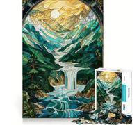 Puzzle da 1000 pezzi con paesaggio surreale e mitologico per adulti, gioco di logica stimolante, antistress, bordi trasparenti, regalo per le festività 38x26cm