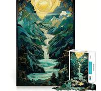 Puzzle da 1000 pezzi con paesaggio surreale e mitologico per adulti, ideale per stimolare la creatività, rafforzare i legami familiari, con tagli precisi e perfetto come regalo stagionale 38x52cm