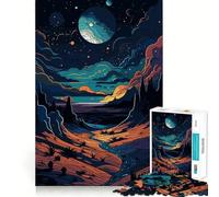 Puzzle da 1000 pezzi con paesaggio surreale, pianeti e fiume, ideale per adolescenti Gioco di logica puro, tranquillo e pulito, perfetto per decorare le pareti 50x75cm