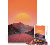 Puzzle da 1000 pezzi con paesaggio synthwave retrò e griglia per adolescenti Gioco di puzzle interattivo e divertente, con tagli netti e oggetti da collezione (38x52cm)