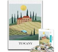 Puzzle da 1000 pezzi con paesaggio toscano per adolescenti, gioco per famiglie, antistress, sfida difficile, ottimi regali e giocattoli, 38x26cm