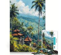 Puzzle da 1000 pezzi con paesaggio tropicale e templi disegno a pezzi ben definiti gioco cognitivo per lo sviluppo delle capacità cognitive ideale per momenti di relax e divertimento perfetto