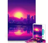 Puzzle da 1000 pezzi con paesaggio urbano al tramonto per adulti, gioco di logica, ideale per il tempo libero a casa, con tagli precisi e un regalo speciale 50x75cm