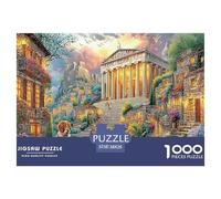Puzzle da 1000 pezzi con paesaggio urbano antico e cane - Scena di un tempio greco Puzzle impegnativi, per uomini e donne Ottima idea regalo 38x26 cm/1000 pezzi