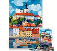 Puzzle da 1000 pezzi con paesaggio urbano del Castello di Bratislava, ideale per ragazzi, stimola la creatività, crea un piacevole passatempo, presenta bordi precisi ed è il regalo di Natale perfetto