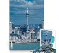 Puzzle da 1000 pezzi con paesaggio urbano di Auckland e torre panoramica,taglio perfetto,divertente attività di gioco intelligente,momento di relax e divertimento per il compleanno (38x26cm)
