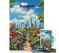 Puzzle da 1000 pezzi con paesaggio urbano di Bangkok,gioco di precisione e cognitivo,ideale per il tempo libero e come regalo di Natale (50x75cm)
