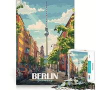 Puzzle da 1000 pezzi con paesaggio urbano di Berlino e torre della TV,bordi lisci,gioco di abilità mentale,divertimento,momenti di relax,regalo di compleanno,hobby (50x75cm)