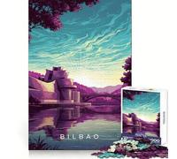 Puzzle da 1000 pezzi con paesaggio urbano di Bilbao e Museo Guggenheim, hobby rilassante e stimolante per adulti, con tagli precisi (50x75cm)